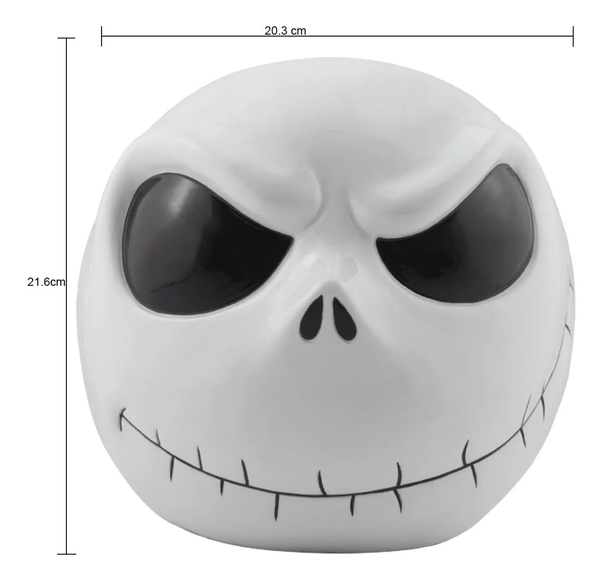 Galletero de cerámica Magia Nostálgica con diseño 3D del rostro de Jack Skellington de El Extraño Mundo de Jack
