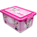 Juguetero organizador Magia Nostálgica de plástico rosa con diseño de Minnie Mouse y tapa de 7 litros