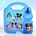 Lonchera infantil Magia Nostálgica de plástico azul con botella integrada y diseño de emojis de personajes Disney