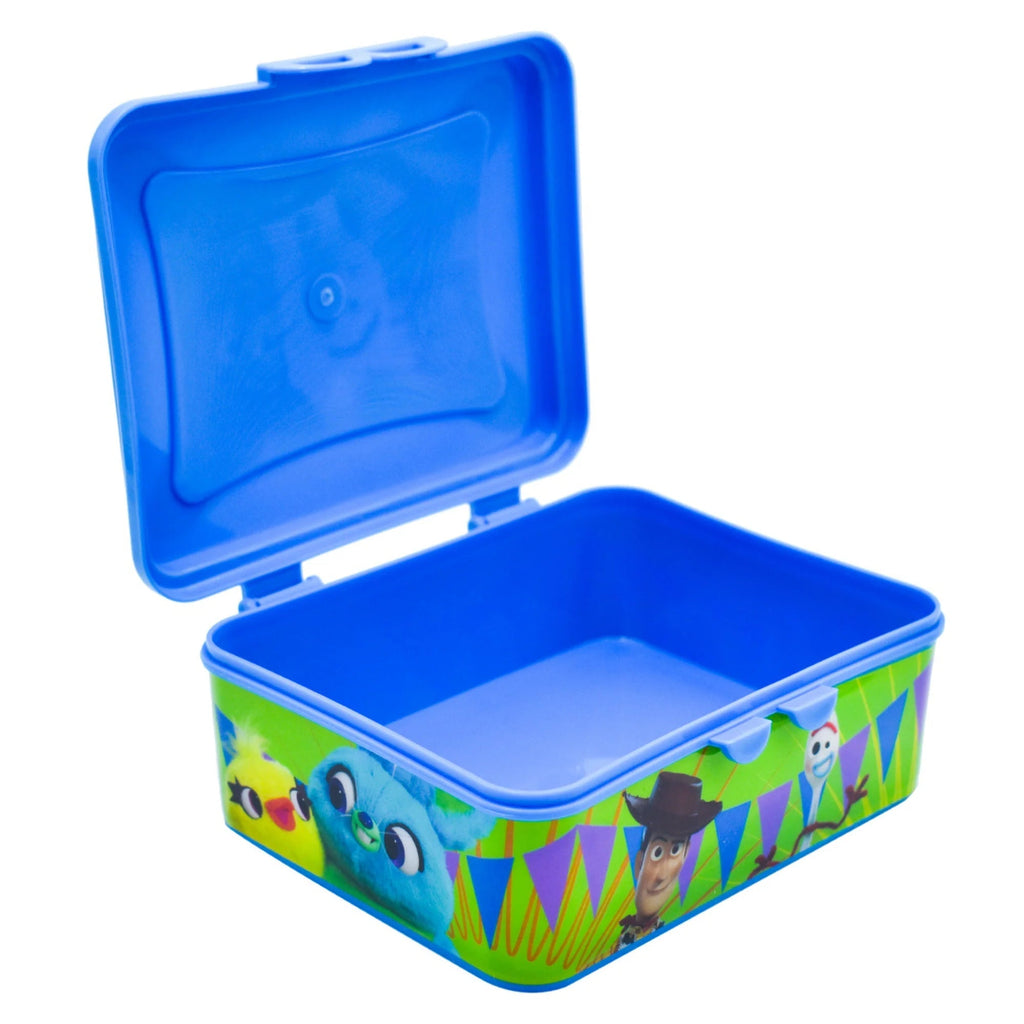 Lonchera Magia Nostálgica de plástico azul con diseño colorido de Toy Story 4 para niños y adultos