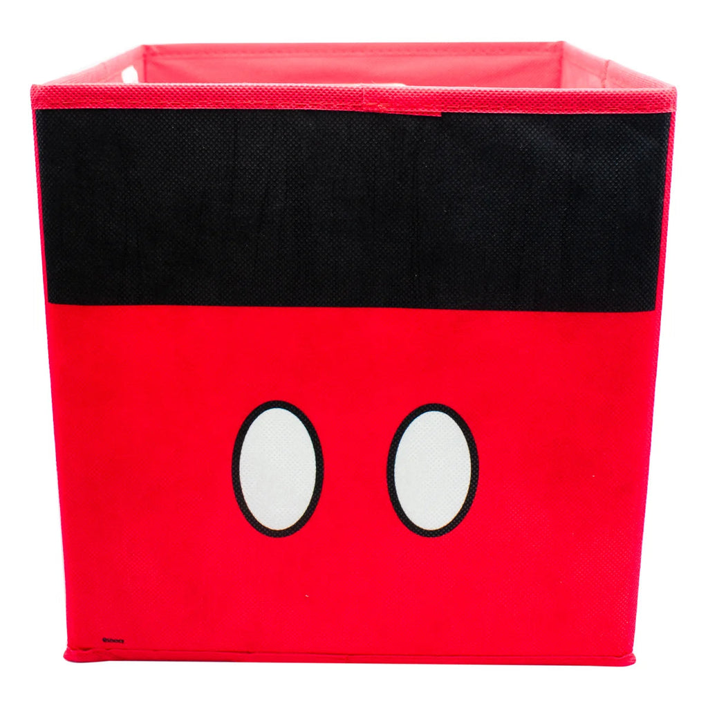 Magia Nostálgica red and black Mickey Mouse fabric storage bin with iconic button design for kids room organization