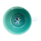 Taza jumbo de cerámica Magia Nostálgica con diseño de Bluey en azul claro y verde, capacidad de 820ml