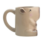 Taza de cerámica 3D con forma de capibara color beige de Magia Nostálgica, capacidad de 400 ml con acabado brillante.