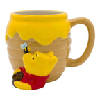 Taza de cerámica 3D Magia Nostálgica con diseño de Winnie Pooh y panal de miel en color amarillo brillante