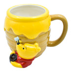 Taza de cerámica 3D Magia Nostálgica con diseño de Winnie Pooh y panal de miel en color amarillo brillante