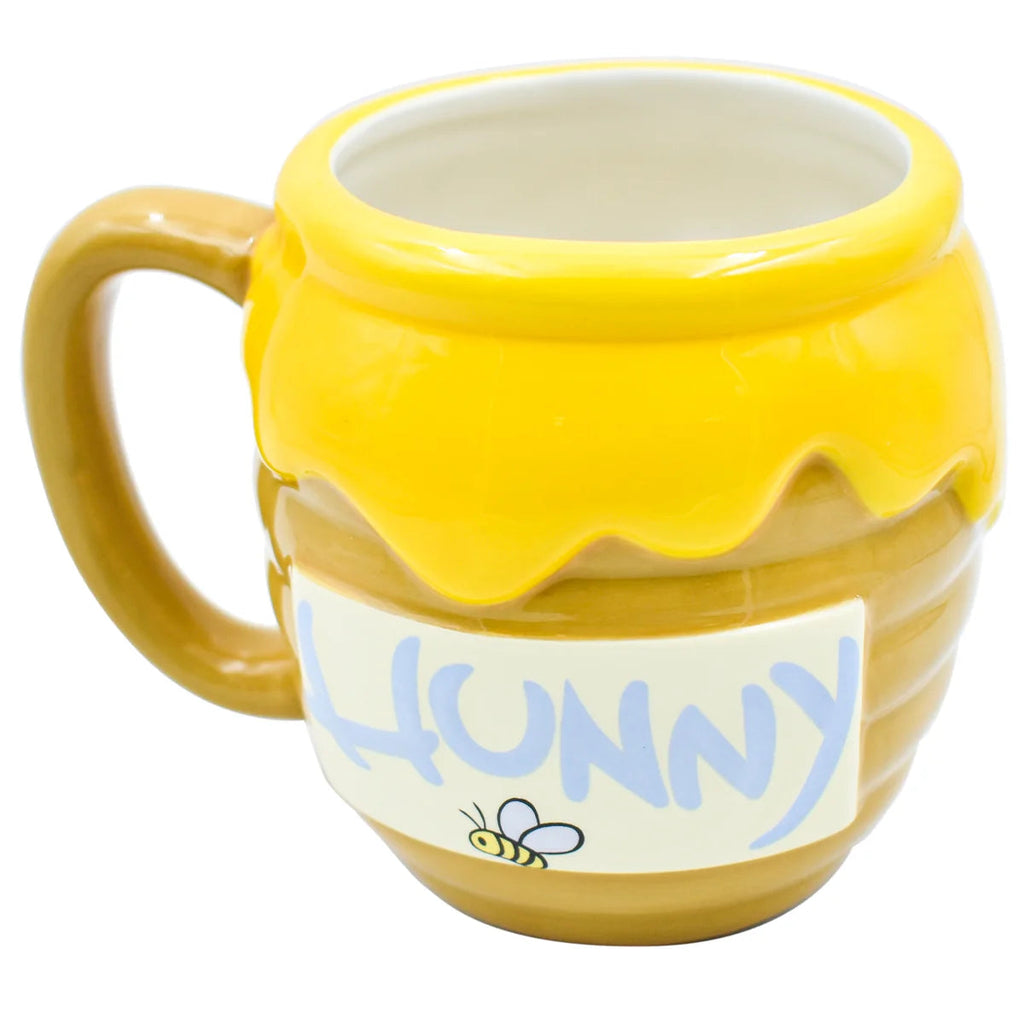 Taza de cerámica 3D Magia Nostálgica con diseño de Winnie Pooh y panal de miel en color amarillo brillante