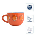 Taza jumbo de cerámica Magia Nostálgica color naranja con diseño de esferas del dragón de Dragon Ball