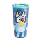 Termo Magia Nostálgica de acero inoxidable con diseño de Bluey, 500ml, doble pared y tapa deslizable.